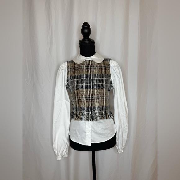 Zara Tops - NWOT Zara Plaid Long Sleeve Women's Top